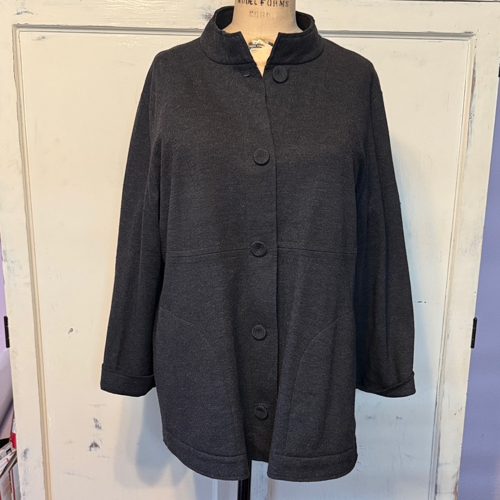 Eileen Fisher Charcoal Pea Coat